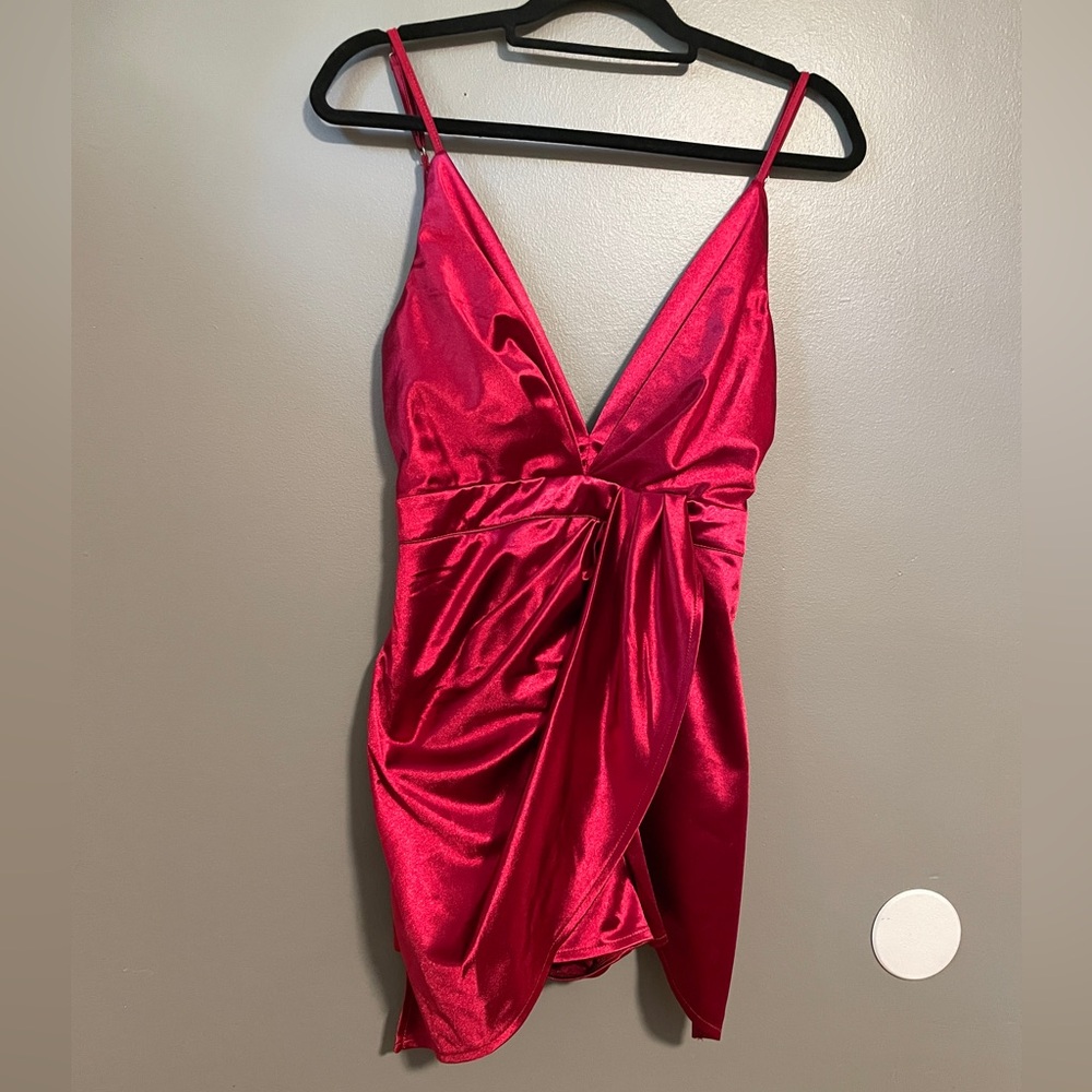 American Threads Ruby Red Satin Romper